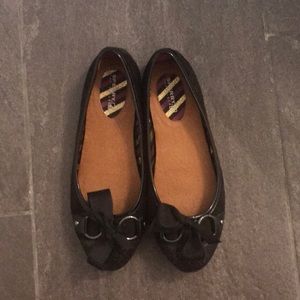 Black sperry flats worn once very comfortable